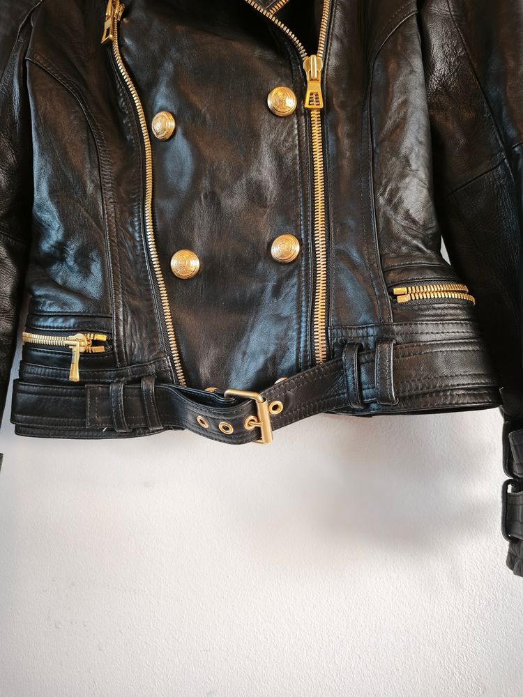 Immagine di Balmain X H&M Black Leather Jacket 7