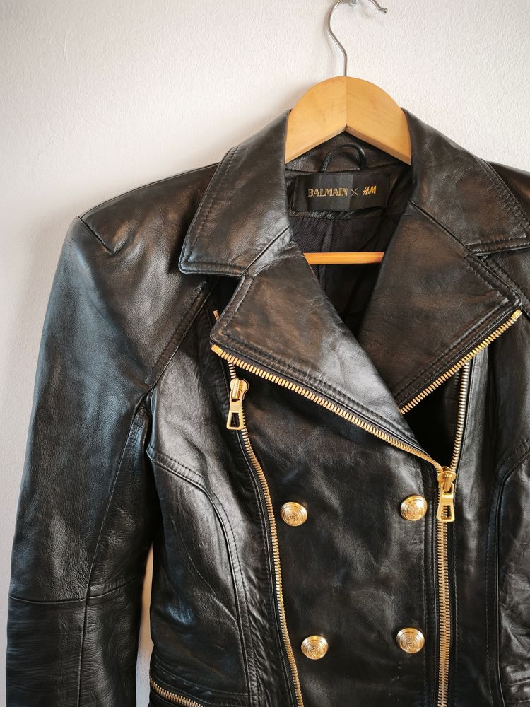 Immagine di Balmain X H&M Black Leather Jacket 3
