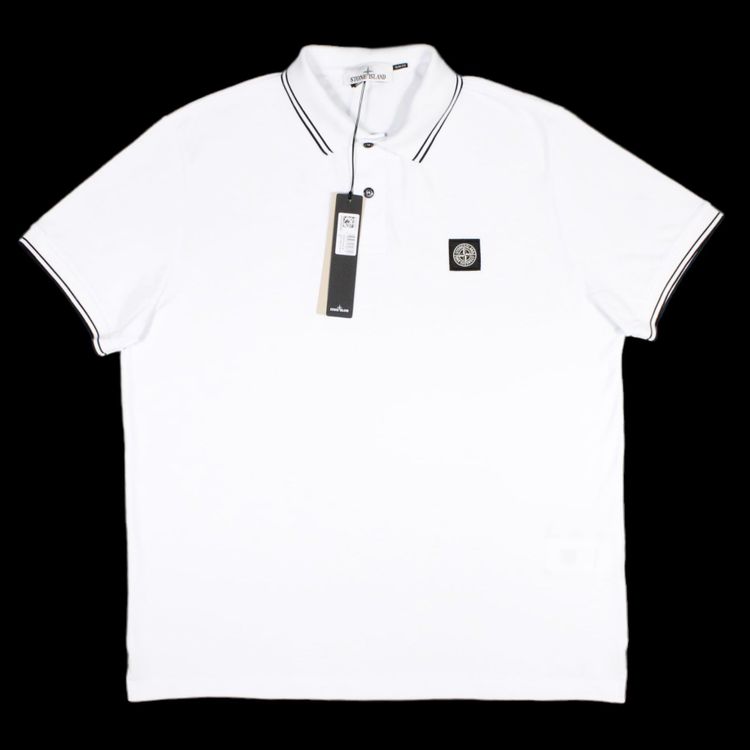 Stone Island XXL BNWT Stone Island White Twin-Tipped Slim Fit Polo-Shirt  product image