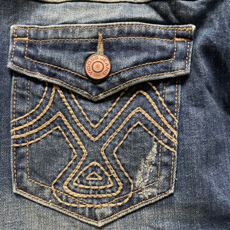 2000s Vigoss Embroidered 2000s  Denim Mini Skirt image 8