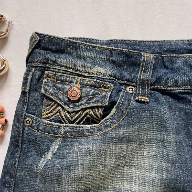 2000s Vigoss Embroidered 2000s  Denim Mini Skirt image 7