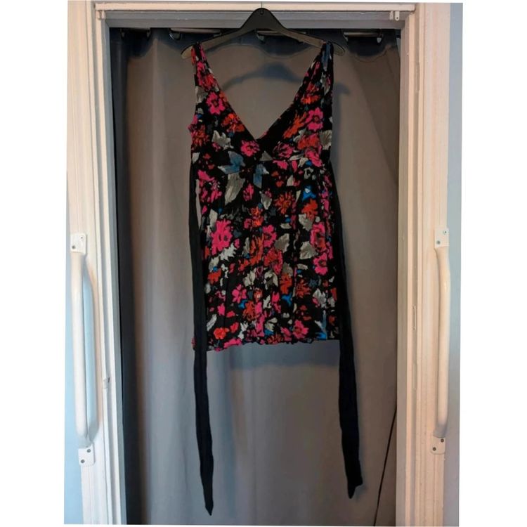 Rise Black Floral Abstract Balloon Hem Dress UK 12 Indie Whimsigoth imagen 4