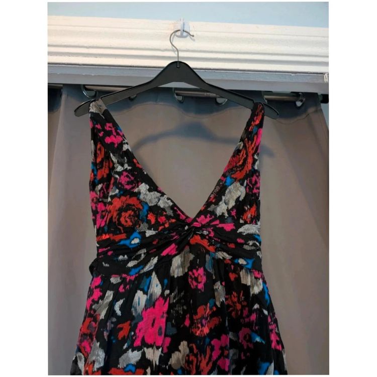Rise Black Floral Abstract Balloon Hem Dress UK 12 Indie Whimsigoth imagen 6