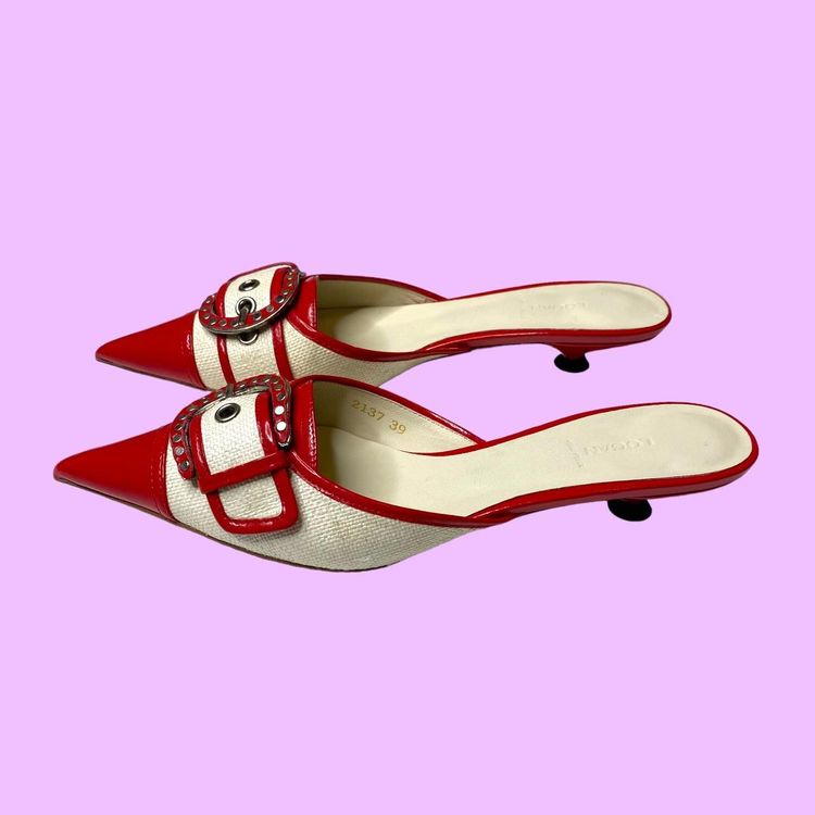 Other 90s 00s red kitten heels with buckle details   product image