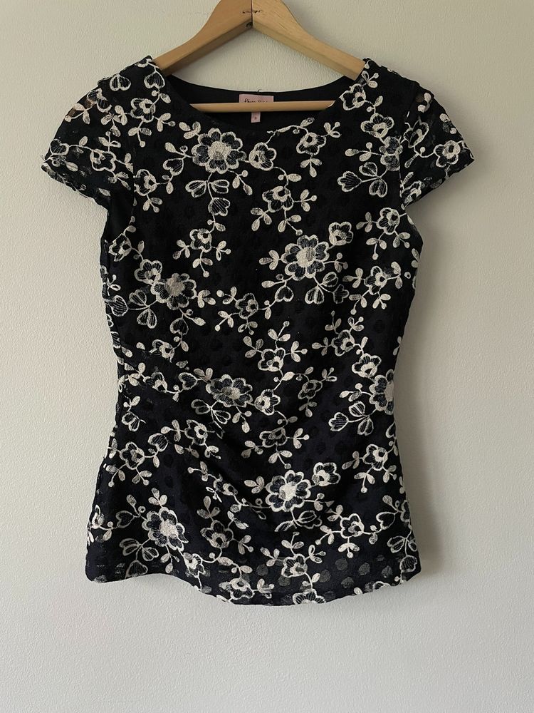 Phase Eight Phase Eight Black Floral Embroidered Top product image