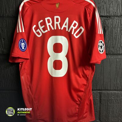 Liverpool 2008/10 Home Shirt - Large - Gerrard #8 Champions League