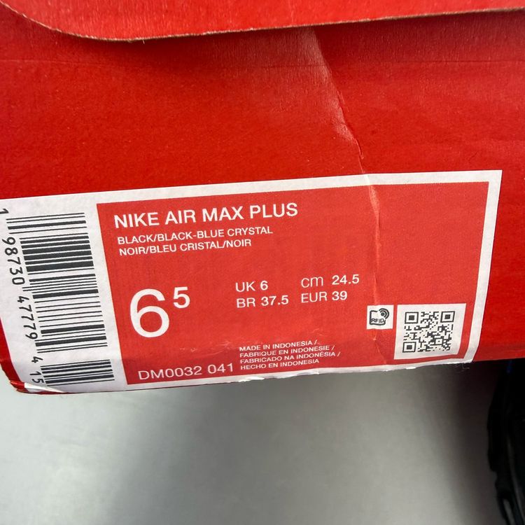 Immagine di Nike Air Max Plus TN Size UK 6 Black Blue Crystal Men's Trainers DM0032-041 9