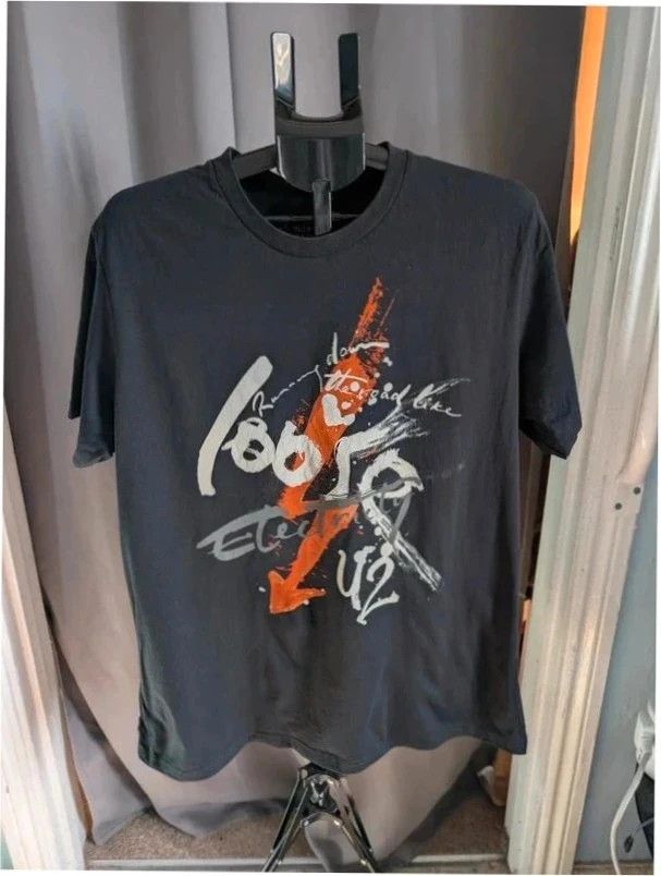 edun live Official U2 360 Tour 2009 Concert Black Graphic Band T Shirt XXL UK 18 20 product image