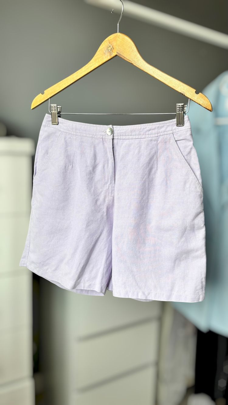 M / LINEN + COTTON Light Purple Shorts
