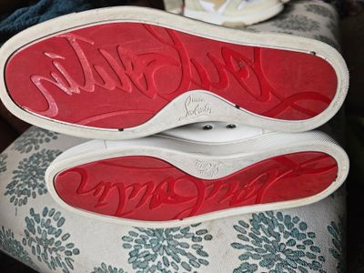Christian Louboutin White Leather High-Top Sneakers