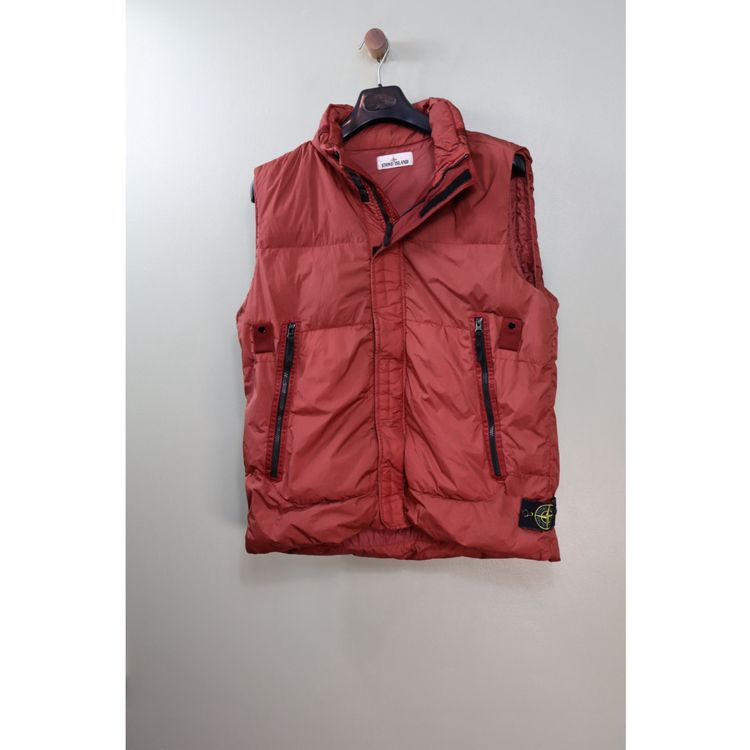 Stone Island Burnt Orange Crinkle Reps Down Gilet