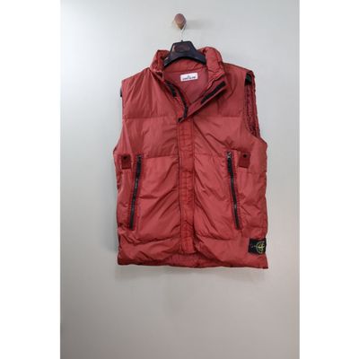 Stone Island Burnt Orange Crinkle Reps Down Gilet