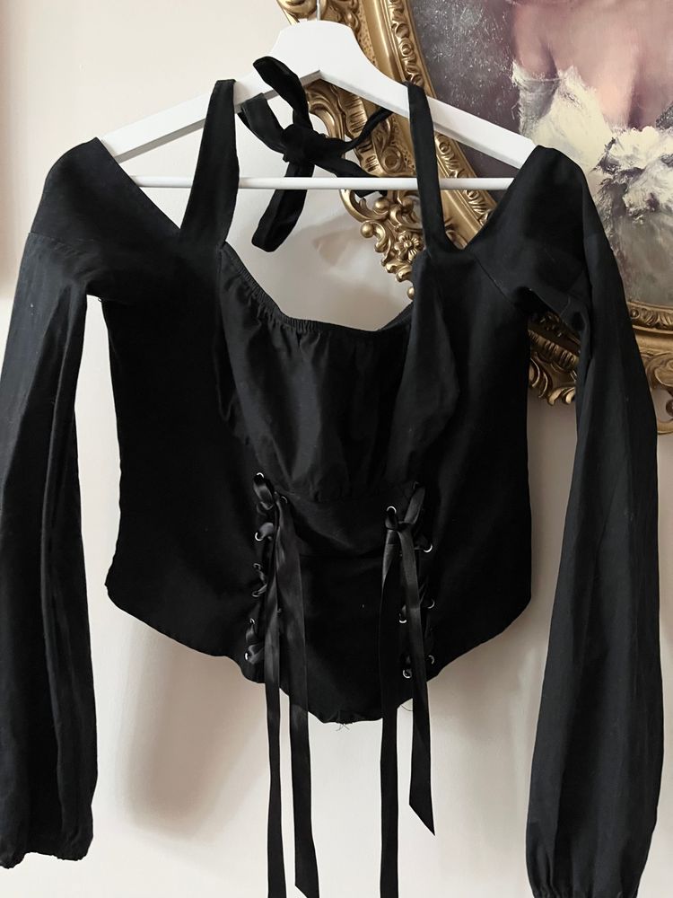 Other Black Long Sleeve Top With Corset Detail product image