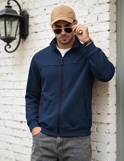 Navy Blue Zip-Up Jacket image 1