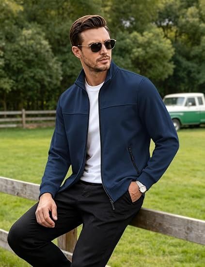 Immagine di Navy Blue Zip-Up Jacket 2