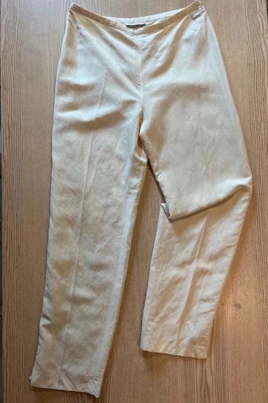 Globus Essentials – 51% Linen & 49% Silk Trousers – Ivory Cream – Straight Leg – Size 40 - 99€ image 1