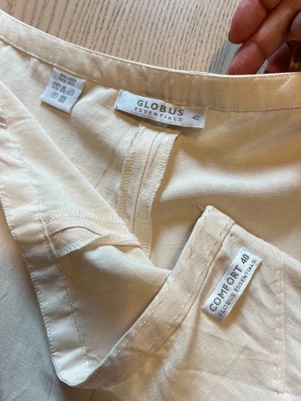 Globus Essentials – 51% Linen & 49% Silk Trousers – Ivory Cream – Straight Leg – Size 40 - 99€ imagen 9
