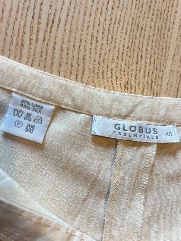 Globus Essentials – 51% Linen & 49% Silk Trousers – Ivory Cream – Straight Leg – Size 40 - 99€ imagen 3