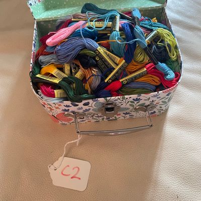 Embroidery Thread Bundles Cross Stitch Floss Cotton Skeins in Mini Cardboard Suitcase Box - C2 1
