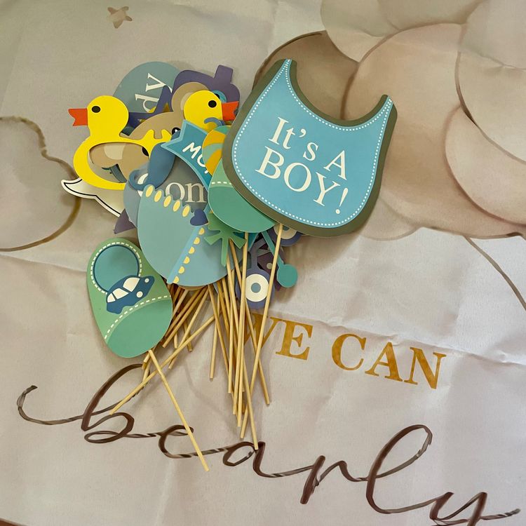 We Can Bearly Wait to Meet You Bear Baby Boy Shower Bundle imagen 3