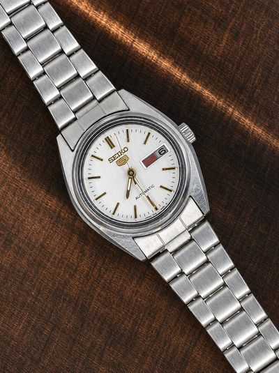 Vintage Seiko 5 Automatic Watch | Day-Date | Stainless Steel | White Dial | Japan