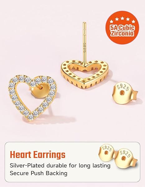 Gold Plated Heart Earrings 4