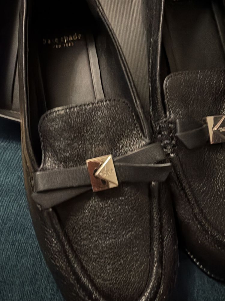 Kate Spade Black Deco Bow Loafers Size UK 4.5 USA 7 New image 2
