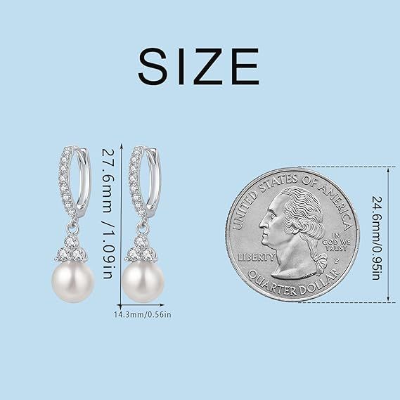 Silver Pearl Drop Earrings 4