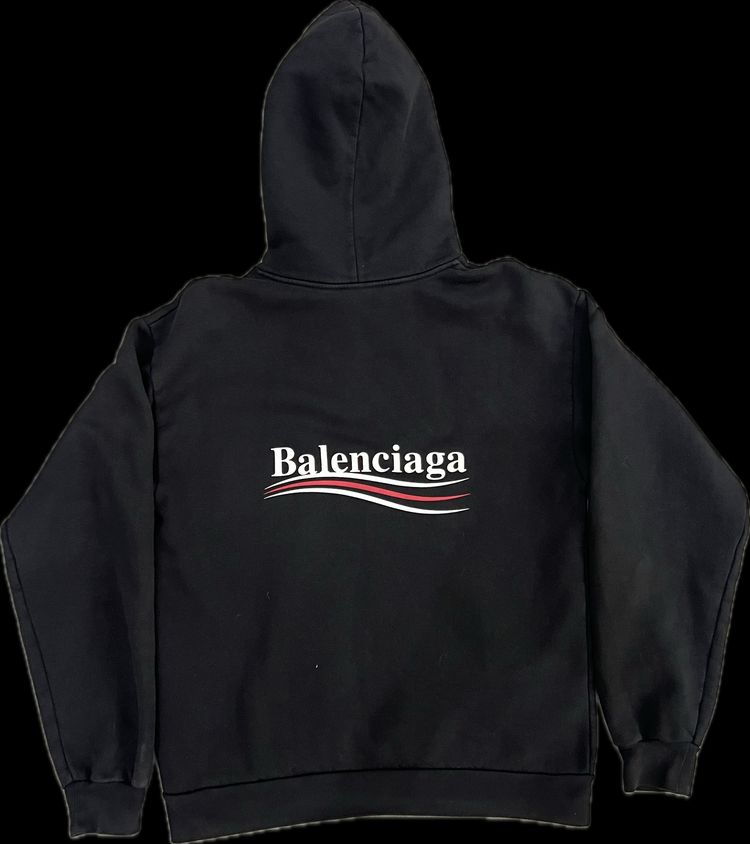Balenciaga Political Campaign Logo Hoodie Black image 3