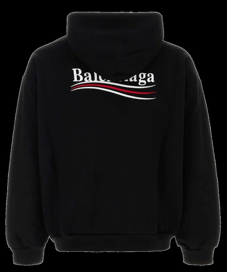 Balenciaga Political Campaign Logo Hoodie Black