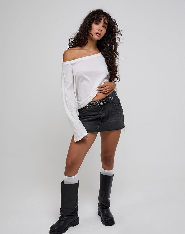 MOTEL - Damian Off Shoulder Top - Ivory