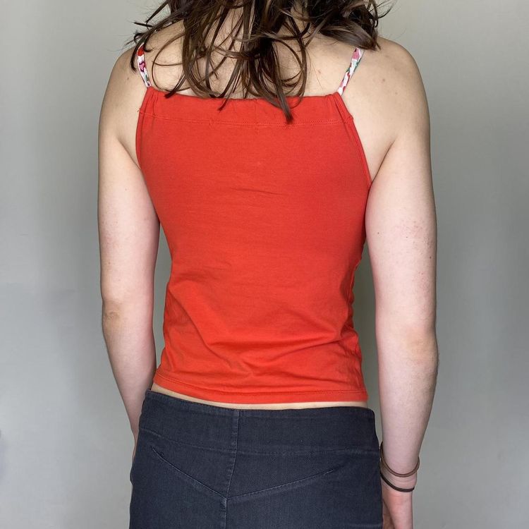 90s 00s cherry print top with tie neckline  4