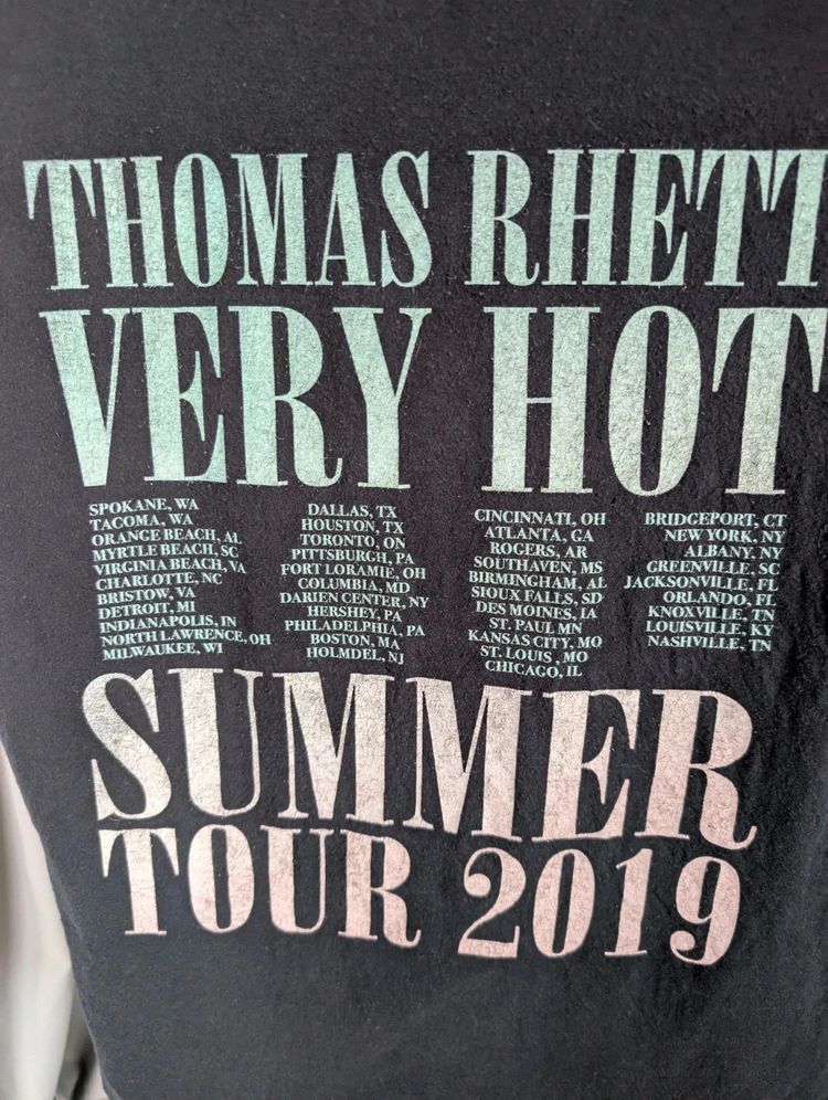 Thomas Rhett Very Hot Summer Tour Band T Shirt Medium Black image 8