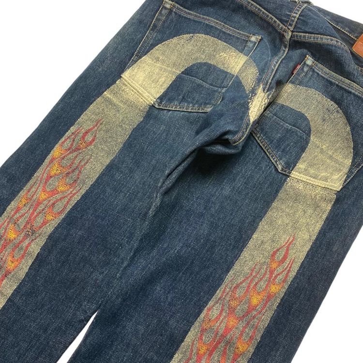 Authentic Evisu Exclusive Flame Daicock Baggy Fit Japanese Selvedge Denim Jeans 3