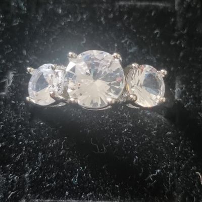 Silver Ring With Three Clear Stones