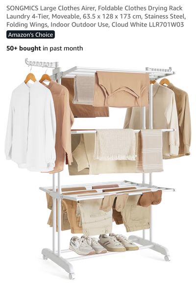 Songmics Large Clothes Airer Foldable Clothes Drying Rack
