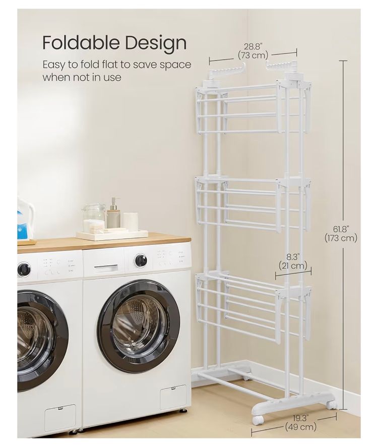 Songmics Large Clothes Airer Foldable Clothes Drying Rack imagen 3