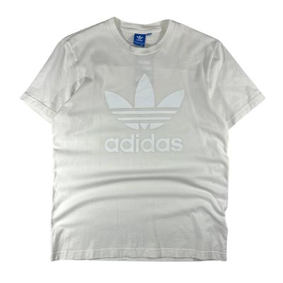 Adidas White T-Shirt Big Logo Grammatura Pesante Uomo (M/L)