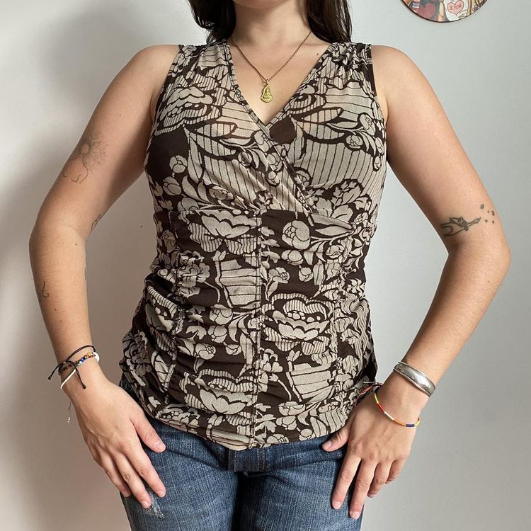 Other y2k brown graphic sheer mesh tank top  product image