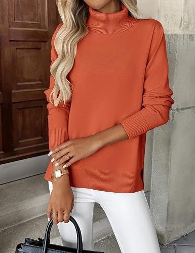 Orange Turtleneck Sweater