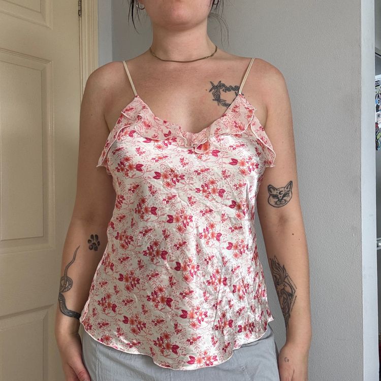 Floral Satin Camisole Top