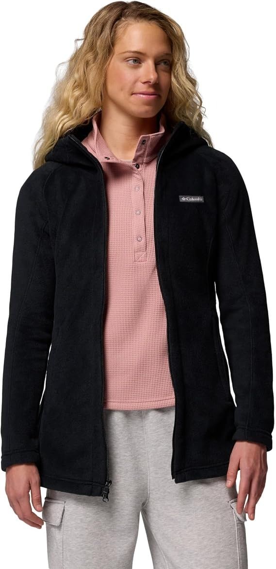 Immagine di Columbia Women'S Black Fleece Jacket With Hood 3
