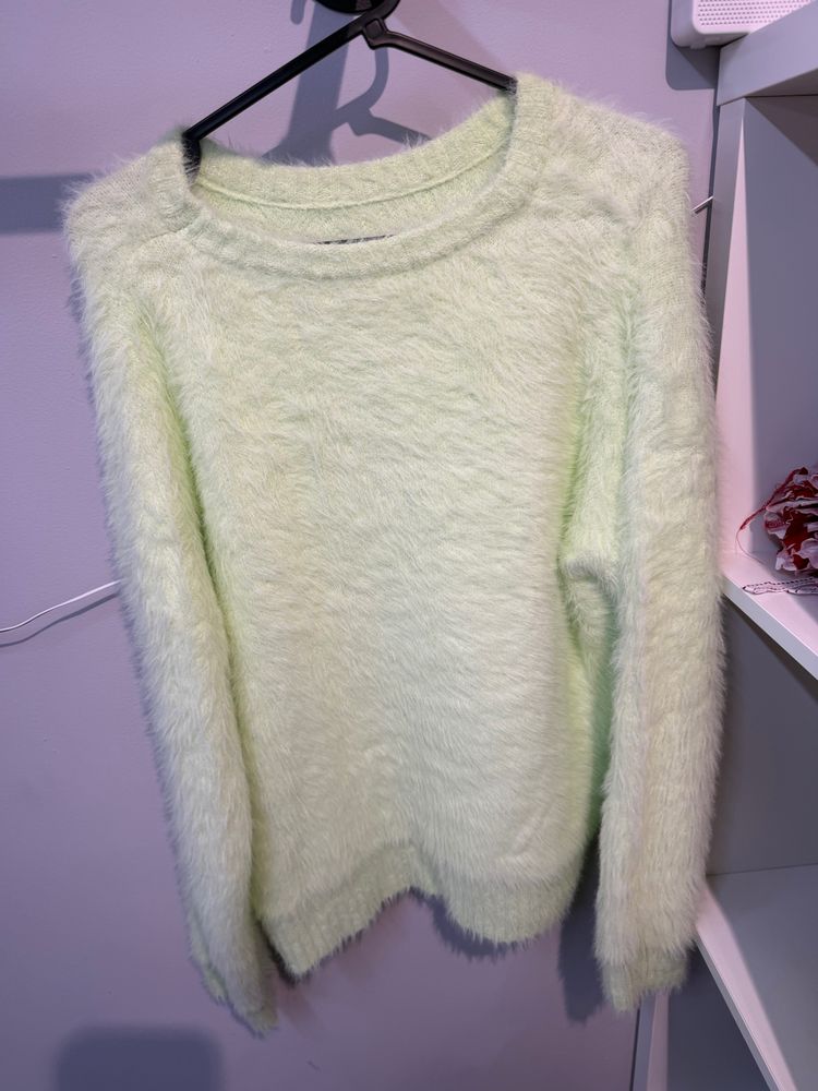 Fuzzy Light Green Sweater - Viral and trending 2