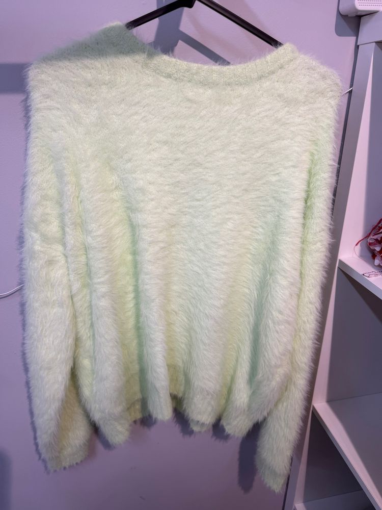 Other Fuzzy Light Green Sweater - Viral and trending product image