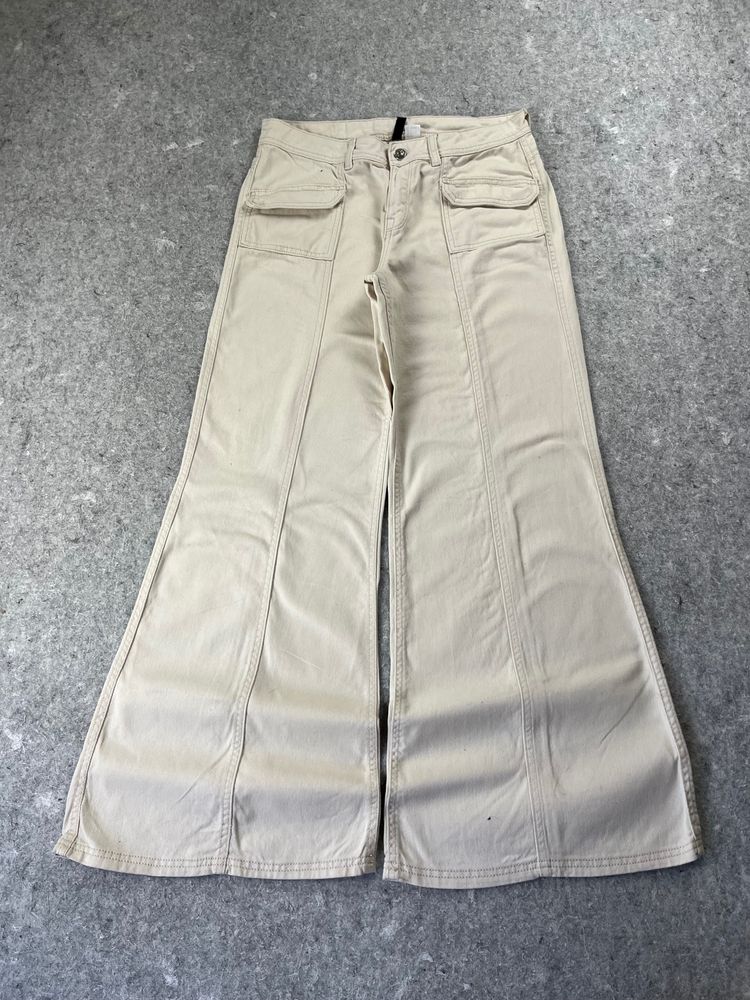 Divided Beige Wide-Leg Pants