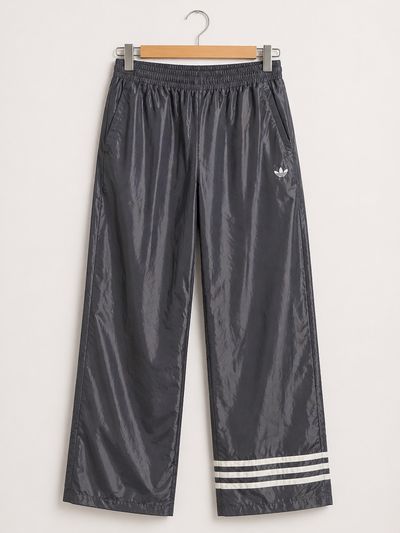 Adidas Grey Wide-Leg Track Pants