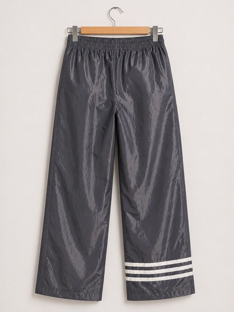 Adidas Grey Wide-Leg Track Pants imagen 2
