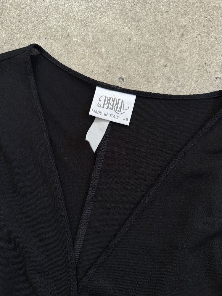 La Perla 1990s Cotton Side Split Wrap Top - L image 4