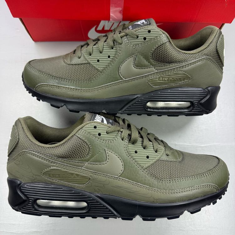 Nike Air Max 90 Size UK 10 Olive Black Reflective Khaki Mens Trainers DZ4504-300 image 1