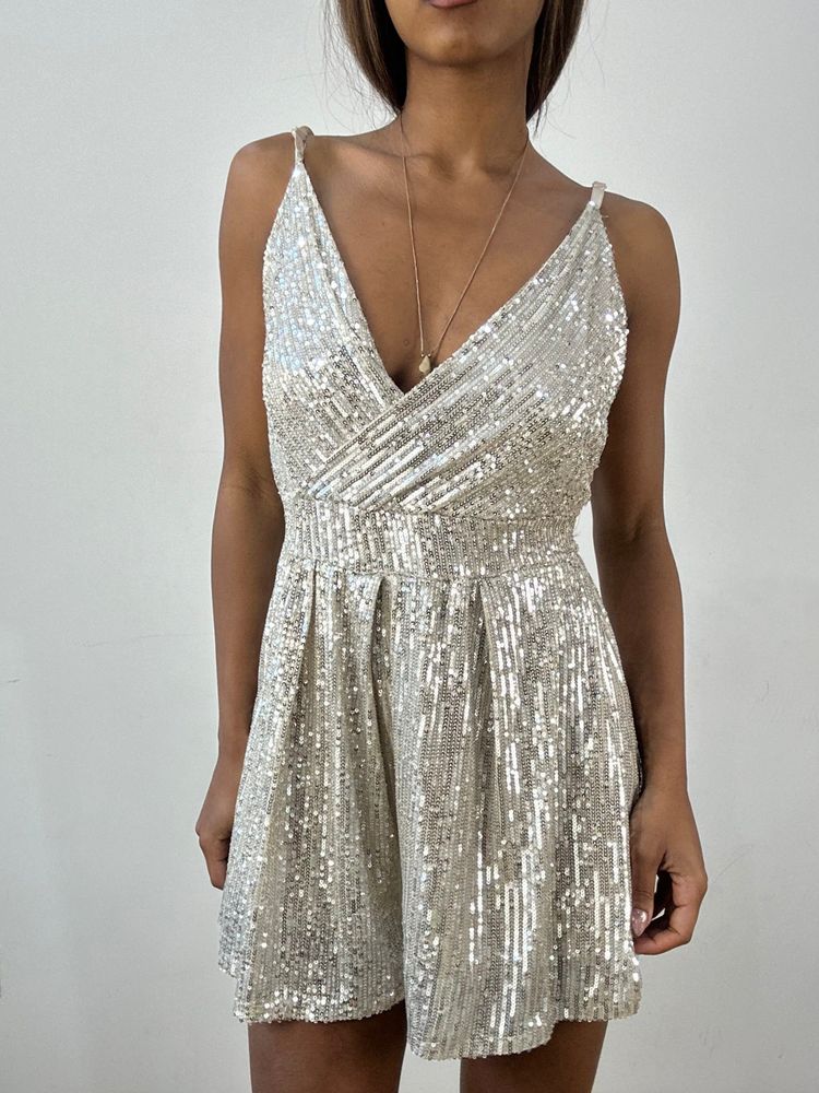 BEST PICKS | small silver sequin romper image 6